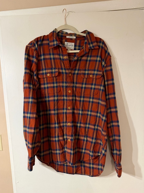 Lucky Brand Other - Lucky Brand Orange Plaid Button-Down Shirt